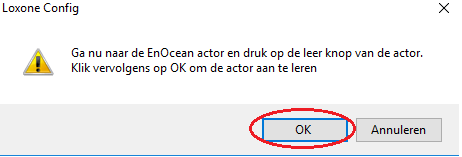 loxone config bevestiging