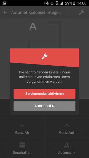 Service Modus installeren