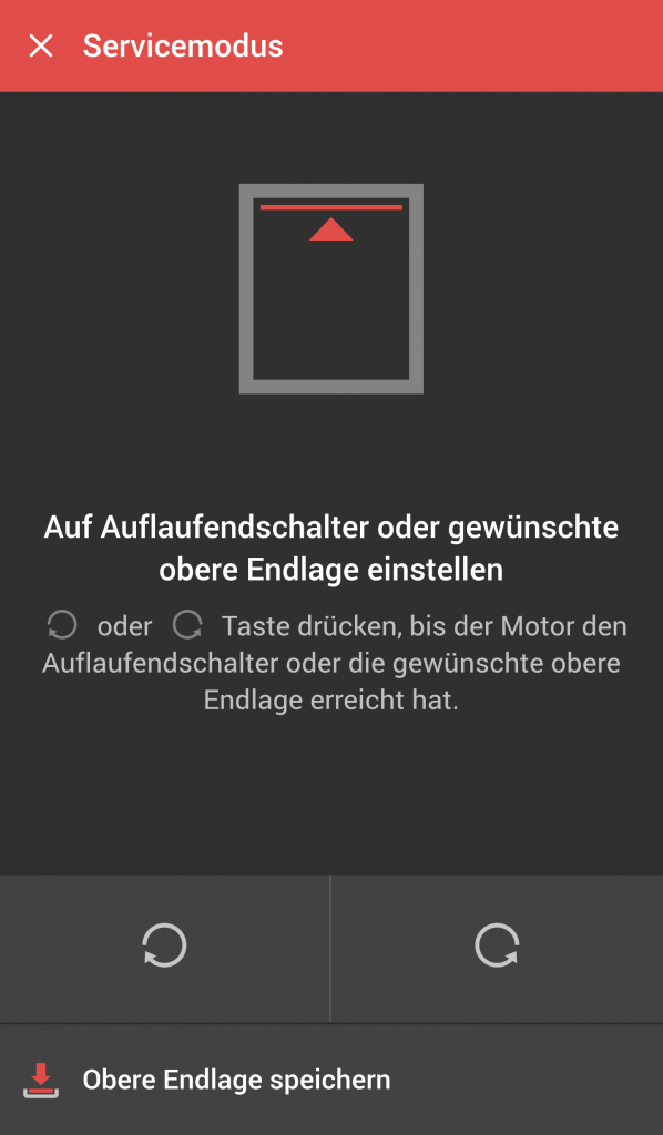 Service Modus op-neer