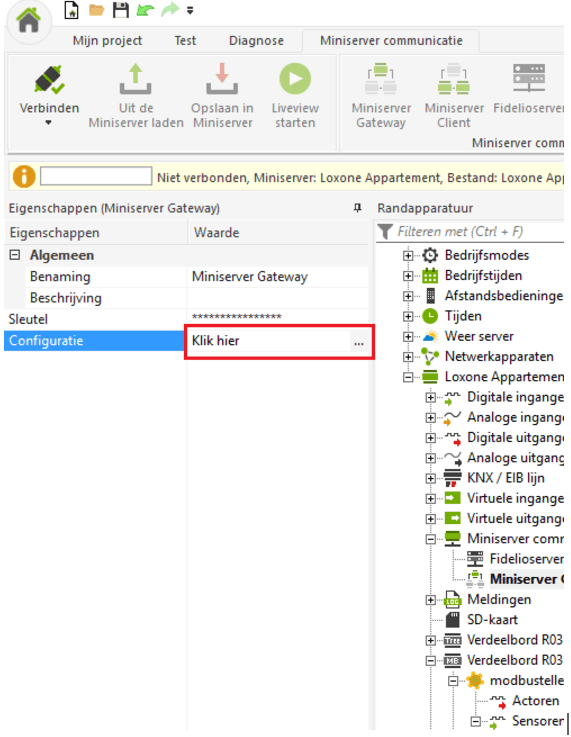 configuratie fidelioserver