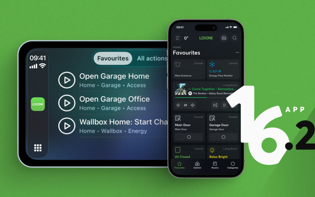 De LOXONE App kerstupdate: fris design, Apple CarPlay & Android Auto!