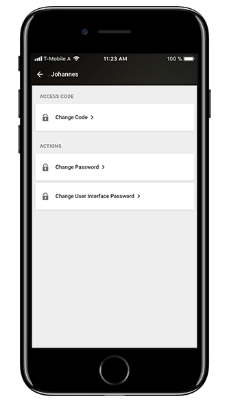 Každý má svůj přístupový kód, správa uživatelů
