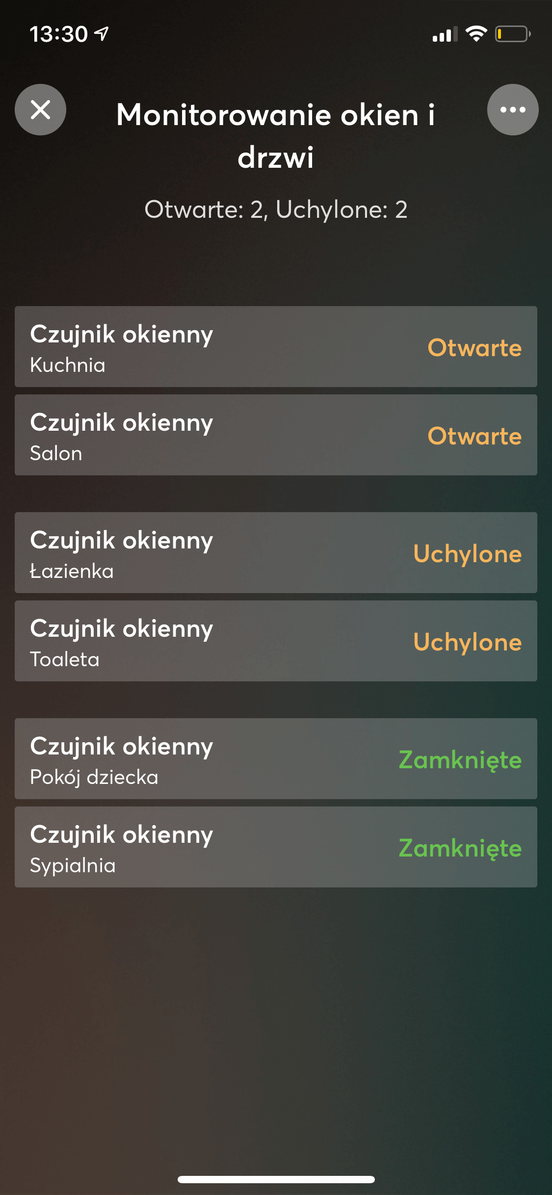 Designér automatiky v Loxone App, automatické uzavření oken při dešti