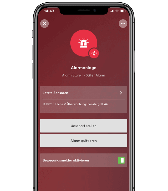 Aplikace v telefonu alarm tiché varování