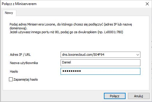 Połącz z Miniserverm