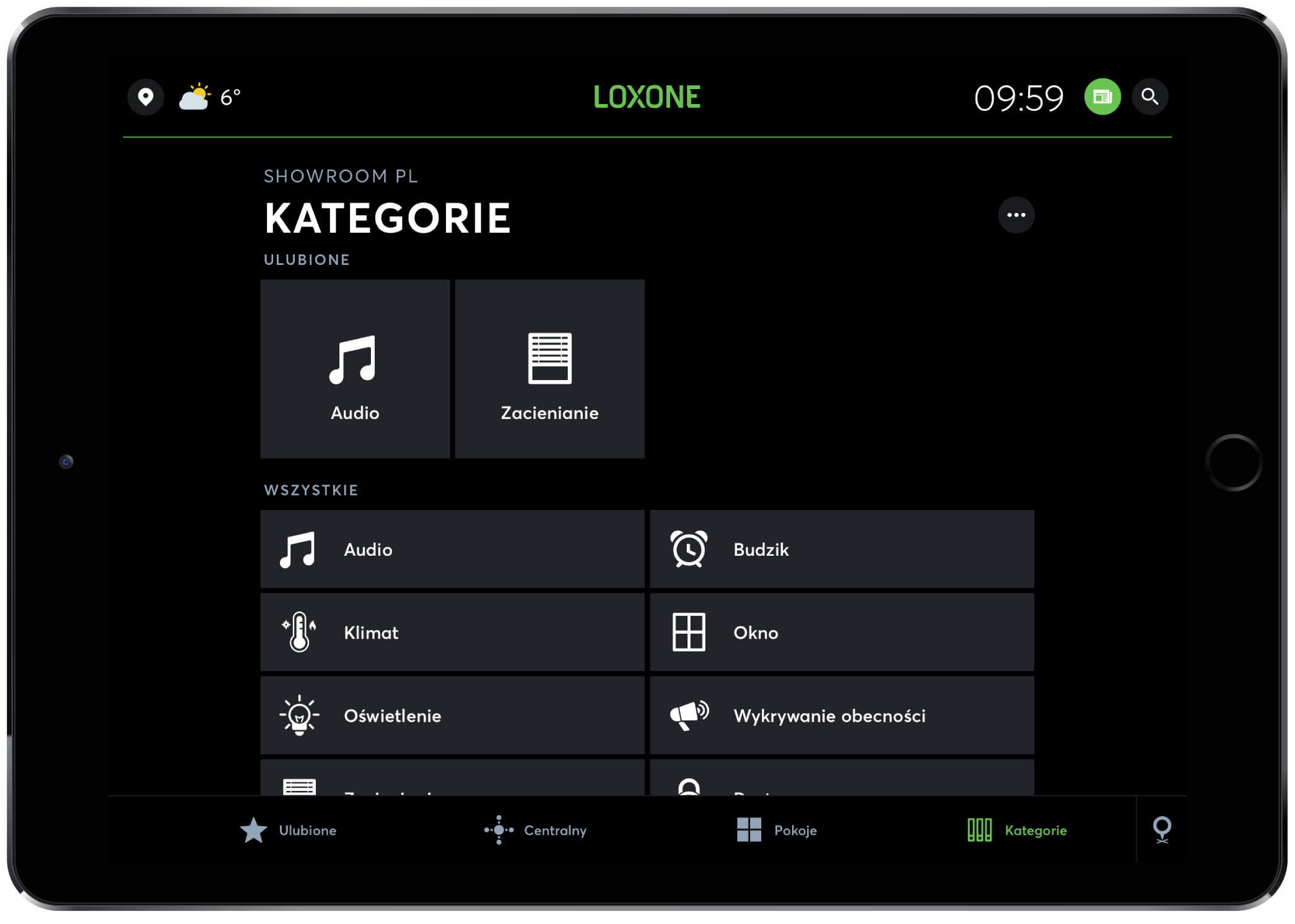 iPad z aplikacją Loxone