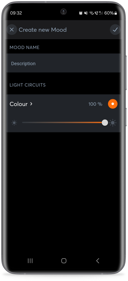 Tworzenie nastroju świetlnego w aplikacji Loxone