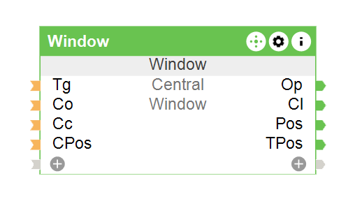Blok sterowania oknem w Loxone Config
