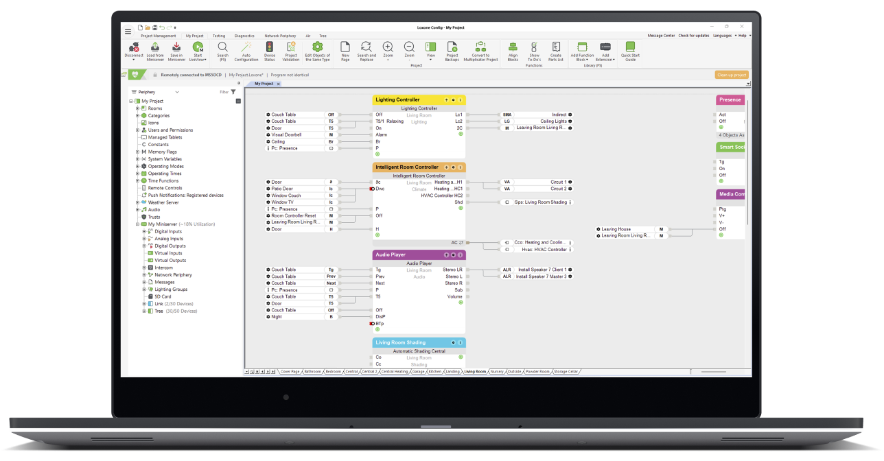Loxone Config 14 na laptopie