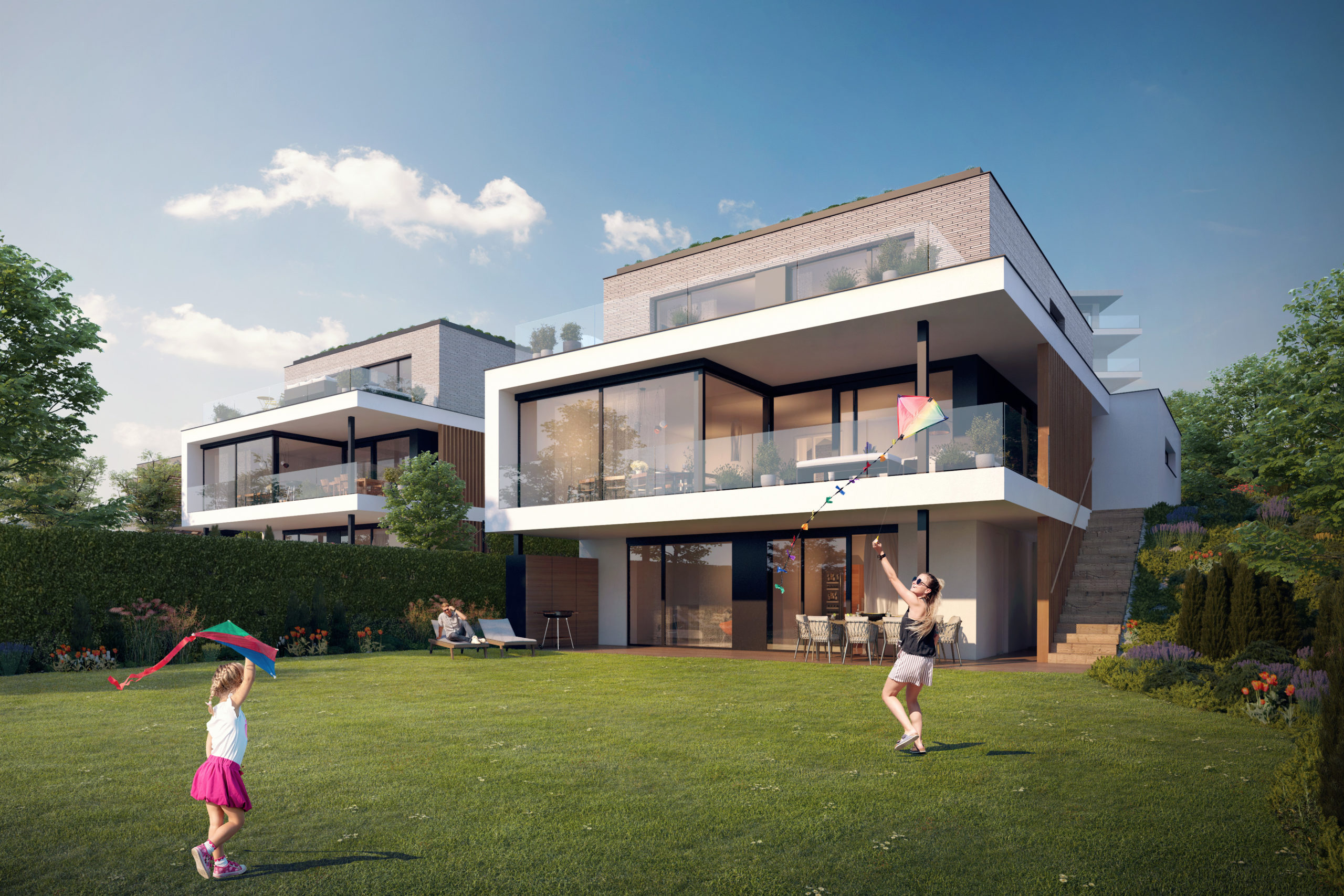 Pohľad na vilu zo záhrady vilu