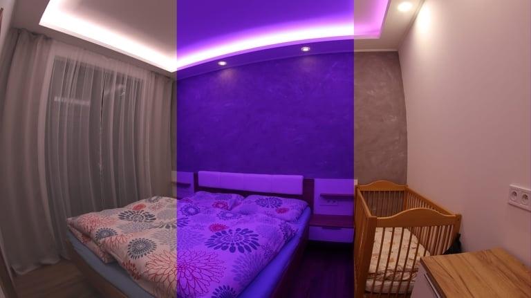 Tri svetelné nálady v spálni