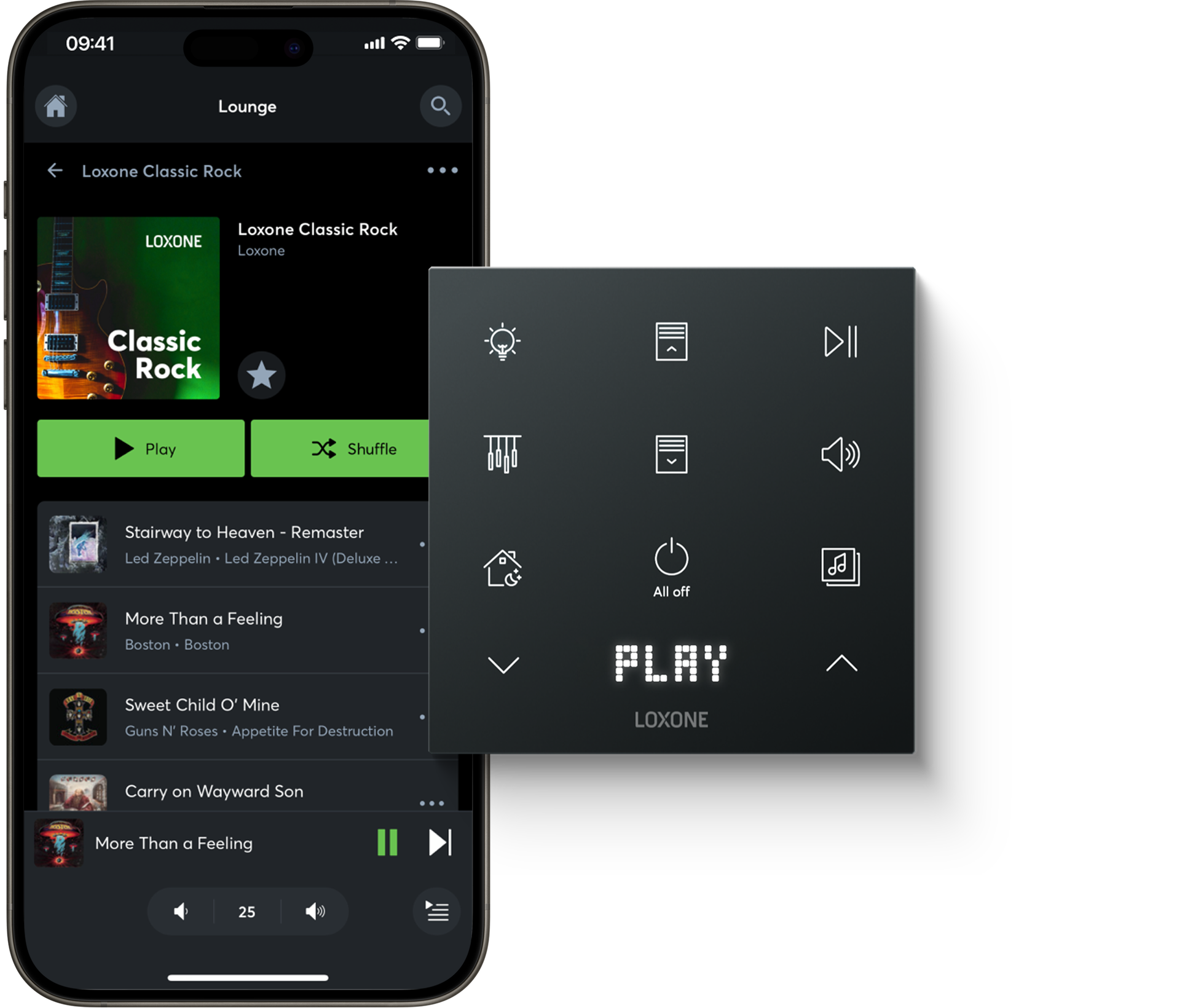 Audio v aplikácii Loxone a Touch Pure Flex